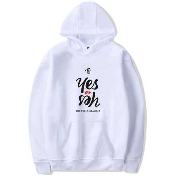 

twice mini 6 series yes or yes related products celebrity style should aid clothes hoodie men and women's sweats & hoodies coupl, Black