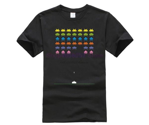 

space invaders t shirt, White;black