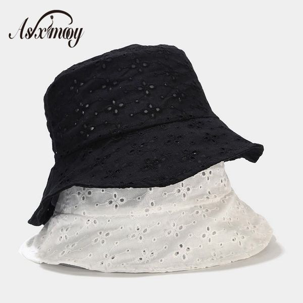 

white black sun hat fashion lace bucket hat women elegant gorras cotton bob femme breathable cap basin chapeau bucket hats 2020, Blue;gray