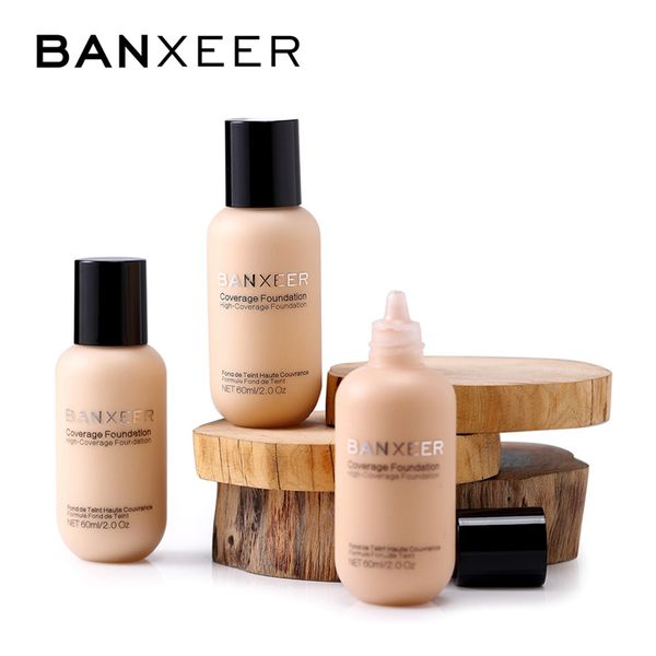 

banxeer foundation 60ml matte long lasting full concealer foundation makeup liquid cream natural base make up