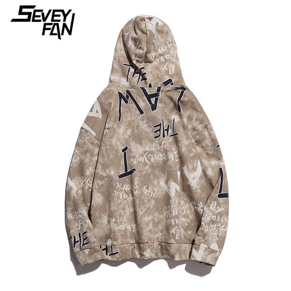 

tie dye sweatshirts men's hip hop graffiti hoodies women/men autumn cotton pullover sportwear, Black