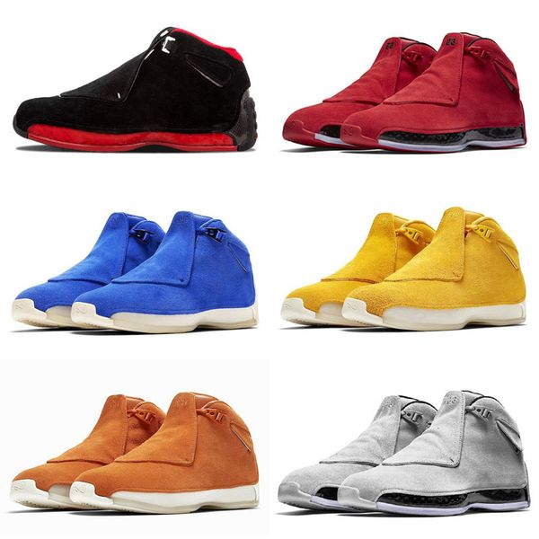 

jumpman 18 toro red suede grey blue yellow orange suede men basketball shoes 18s bred og asg black white retres sneakers us