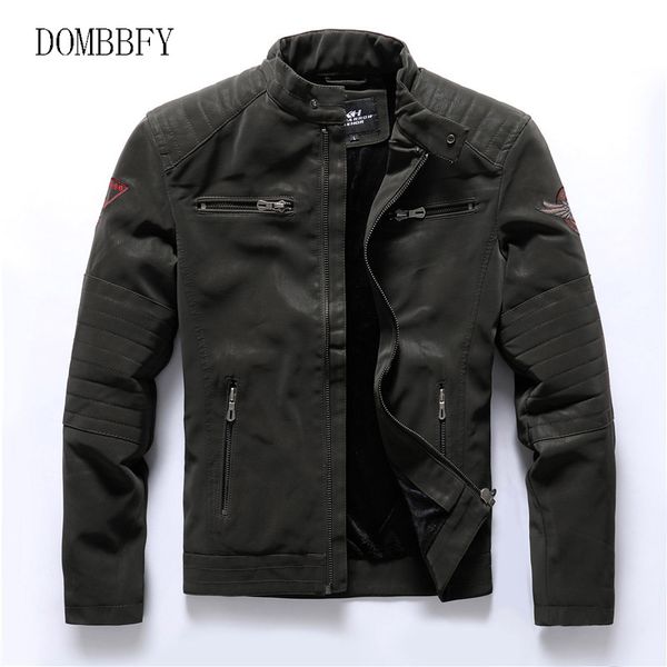 

leather jackets men autumn winter fleece warm coats mens casual motorcycle biker pu leather jacket male outwear baseball jacket, Black;brown