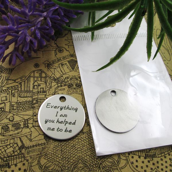 

40pcs--"everything i am you helped me"stainless steel charms more style for choosing diy charms pendants for necklace, Bronze;silver