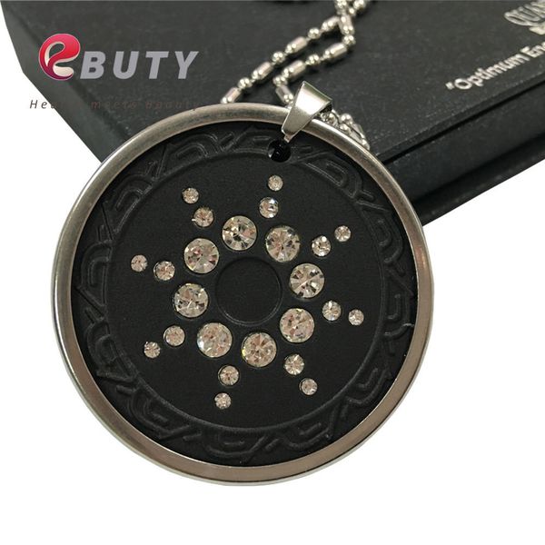 

charming quantum pendants necklace with negative ions scalar energy lava stone with fir germanium stone fashion jewelry gifts, Silver