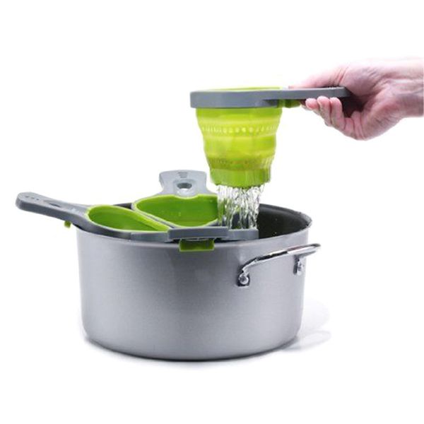 

pasta tools foldable silicone colander strainers kitchen strainer spaghetti net cooker basket colander kitchen baking tools