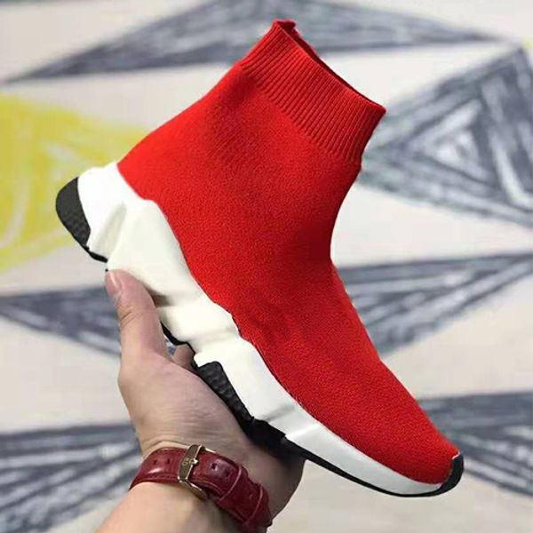 

2020 paris sock shoes casual shoe speed trainer sneakers speed trainer sock race runners black shoes men and women white shoe