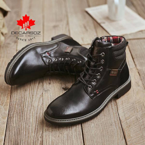 

men's shoes 2019 new basic boots men brand ankle boots man classic british leather booties winter botas fashion men's, Black
