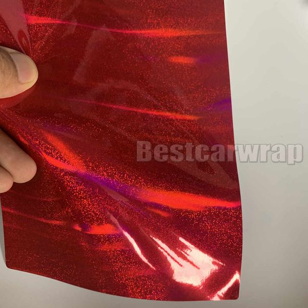 Rosafarbene, holografische Regenbogen-Neo-Chrom-Vinylfolie für Autofolie mit Luftblasenfrei für Hologrammaufkleber zur Autoabdeckung, 1,52 x 20 m/Rolle