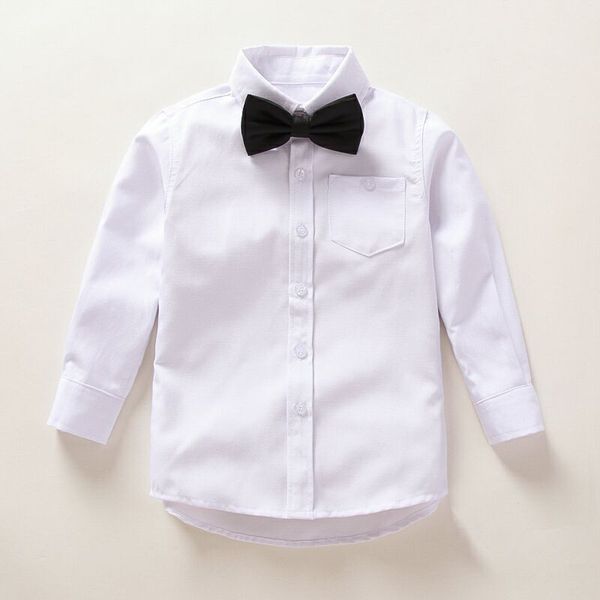 

2019 new arrival school boys formal dress shirt brand fashion long sleeve white shirt for big boys children clothing blouse, White;black
