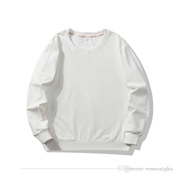 

конструктор мужские crew neck толстовки весна мода повседневная сплошной цвет с длинным рукавом пуловер сыпучие homme sweatershirts, Black