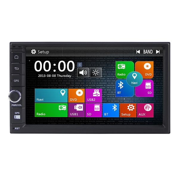 

7"2din универсальный автомобильный мультимедиа с gps bluetooth радио rds ex-tv / 3g / dab поддержка 1080p подсветка usb / sd