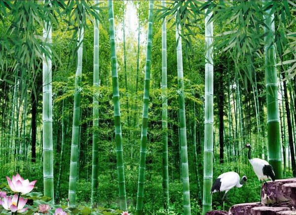 

modern home decoration blackout 3d wallpaper bamboo lotus background wall