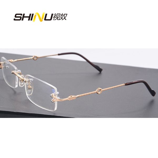 

rimless optical eyeglasses frame ultralight prescription glasses frames myopia eyewear women men brand designer 2751, Silver