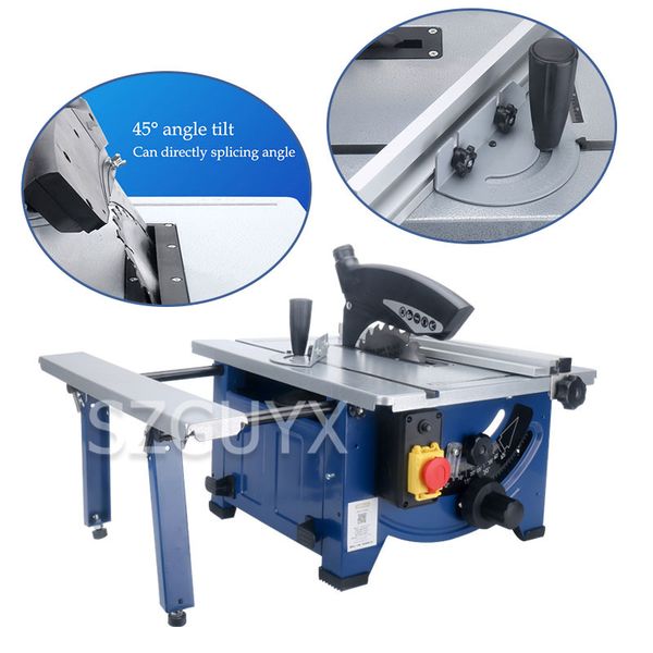 

220v / 240v wood floor aluminum material chainsaw 8 inch household deskpanel saw 45 degree small precision cutting machine