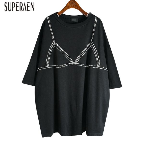 

superaen europe t shirts women wild cotton fashion casual pluz size ladies t shirts 2020 summer new short sleeve female, White