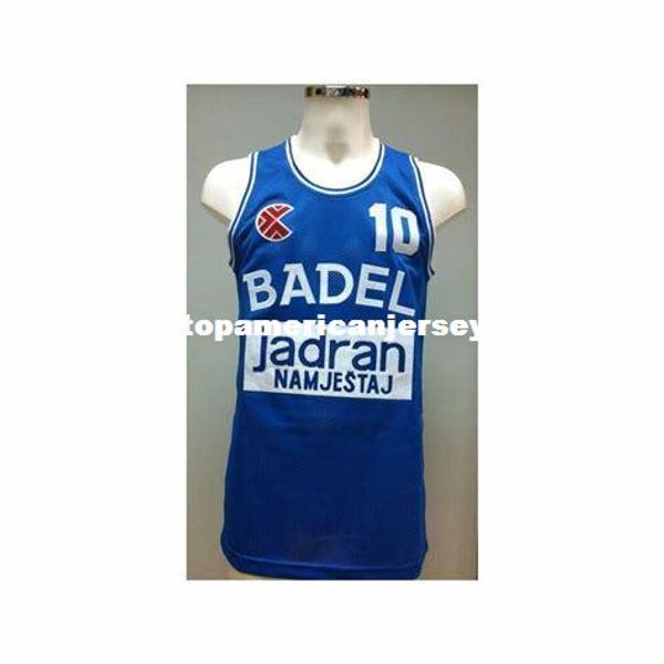 

drazen petrovic badel zagreb city gatorade vintage men's white bule basketball jersey sewn stitches customize any size and xs-6xl vest, Black;blue