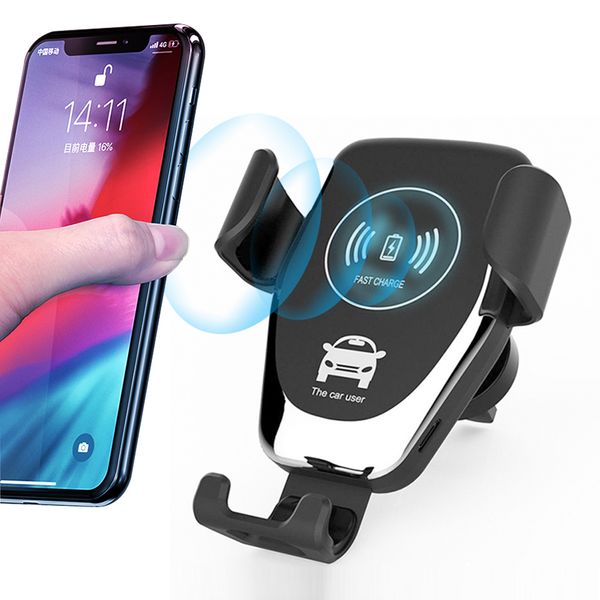 

2020 smart gravity sensor fast charging car phone holder with wireless charger