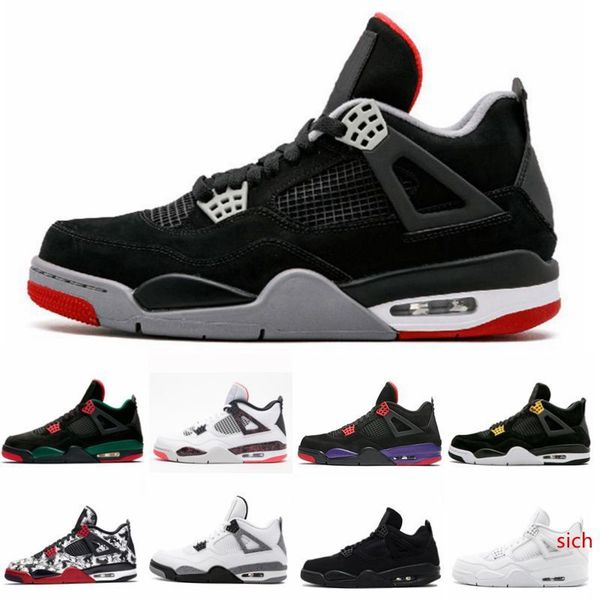 

designer tattoo 4 singles day 4s mens women raptors basketball shoes white cement grey black red bred 4 pale citron sneakers sports shoes