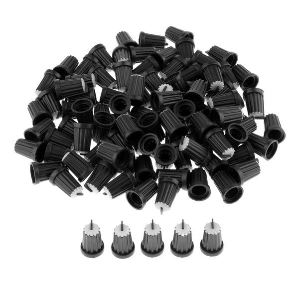 

100pcs 6mm potentiometer shaft control rotary knob cap buttom 3color