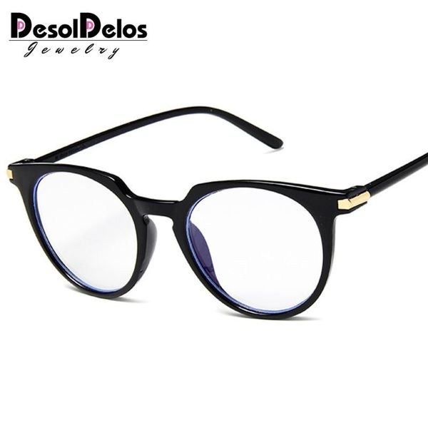 

2019 fashion women glasses frame men eye glasses frames vintage cat eye clear lens blue light optical spectacle frame, Black