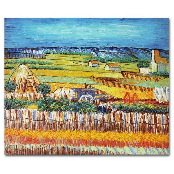 

art van gogh harvest in the pastoral oil painting painted on canvas by hand wall art for living room home wall decor