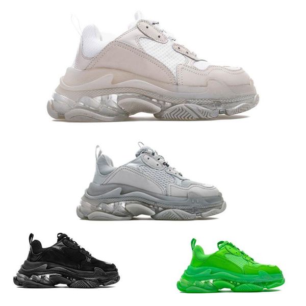 

new paris fashion luxury designer triple s shoes trainers men women sneakers oversized multimaterial sneakers, Black