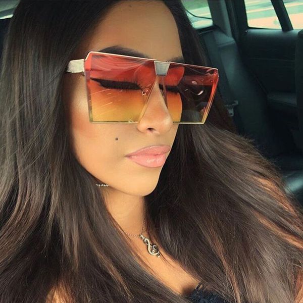 

fashion color women sunglasses unique oversize shield uv400 gradient vintage eyeglasses frame for women sunglasses 2018, White;black