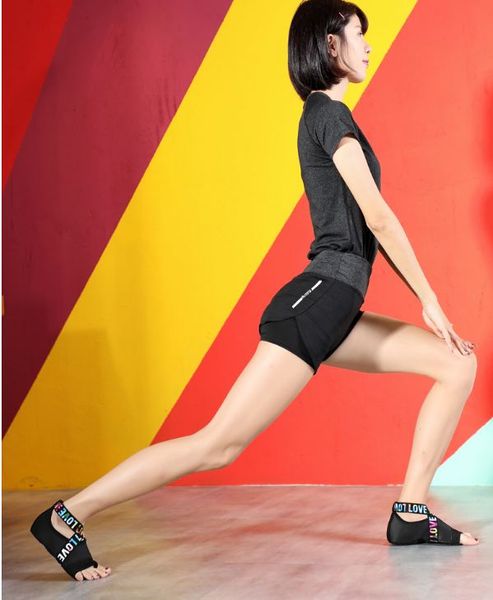 Venda quente-aerable yoga meias profissional fitness exercício dança ligação com bott suave