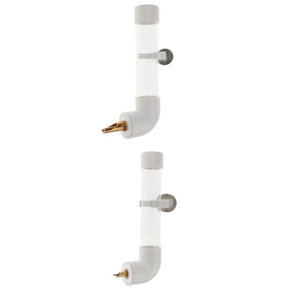 

2pieces plastic birds drinker parrots tube feeder for medium birds finches