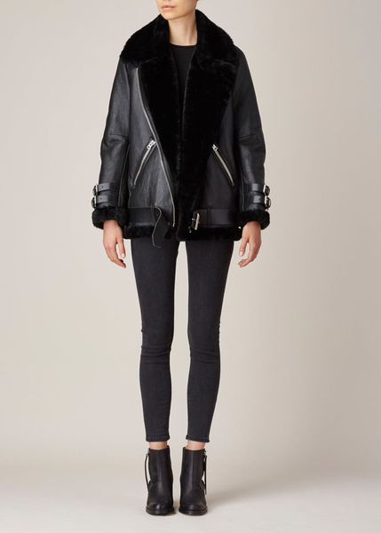 

18ss мех один хлопок пальто пояс кожаная куртка квадратный байкер мужчины и женщины куртка акне открытый бренд пальто, Black;brown