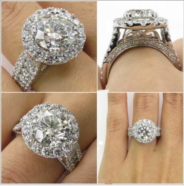 

Wholesale New Real Sterling Diamond Ring Set for Women Sier Wedding Rings Engagement Jewelry CZ Party ring