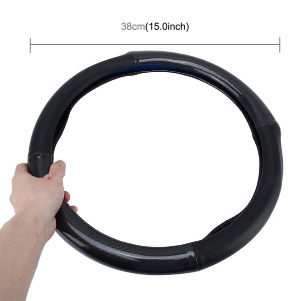 

universal pu leather pure black car steering wheel cover sets four seasons