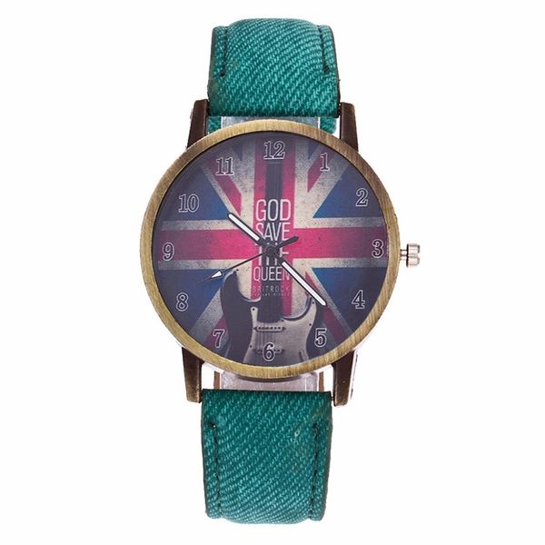 

women uk flags watch casual luxury leather quartz watch for dropshipping clock, Slivery;brown