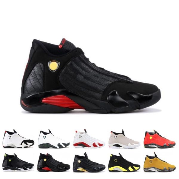 

new releases men basketball shoes 14 14s reverse gold red candy cane last sblack toe desert sand thunder dmp suede sports sneakers