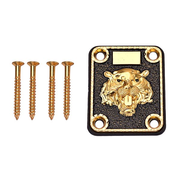 

1 set guitar neck plate with screws gasket for electric guitar replacement parts golden