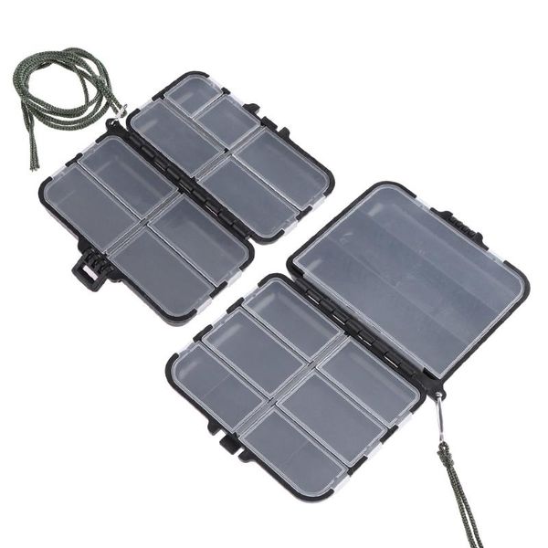 

11/9 compartments fishing tackle box double sided abs lure bait storage box portable fishing accessories tackle boxes w/ string