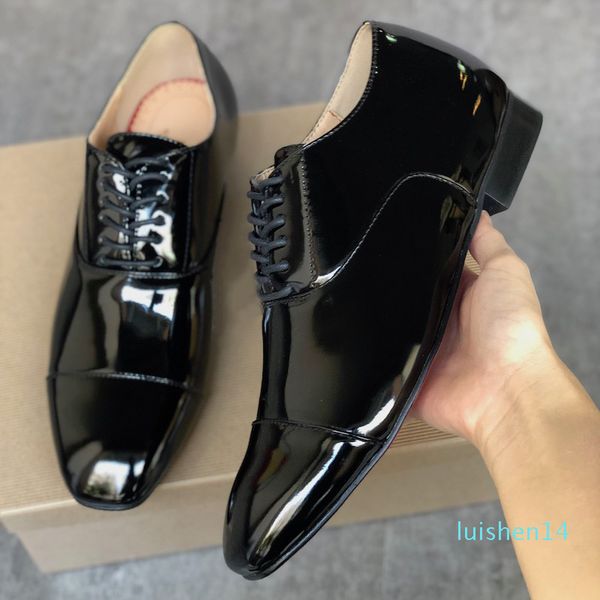 

mens red bottom dandelion spikes shoes designer greggo orlato flat shoes black patent leather sude velvet loafer party dress shoe al14