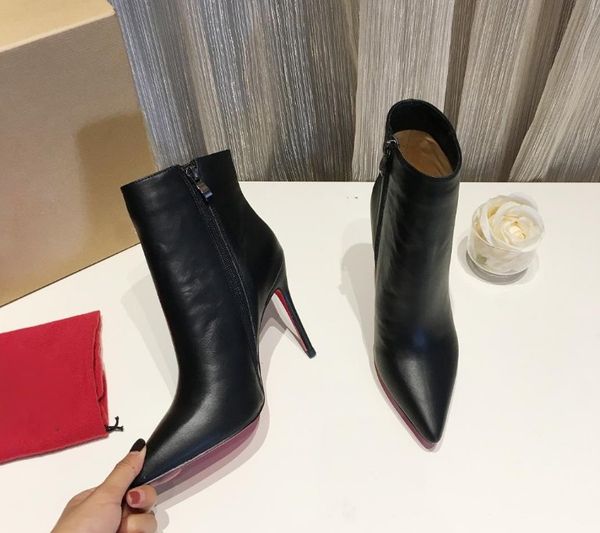 

fashion women's designer boots martens leather winter warm shoes motorcycle womens ankle boot real leather zip ankle boots, Black