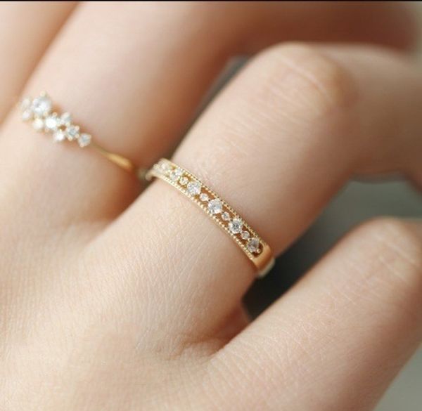 

tracyswing wedding rings for women simple hollow out cubic zirconia light valentine gifts fashion jewelry twkcr541, Slivery;golden