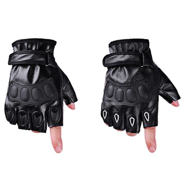 

2pcs/pair soft motor motorbike riding racing men women motorcycle gloves leather half finger motorcycle gloves summer winter, Black