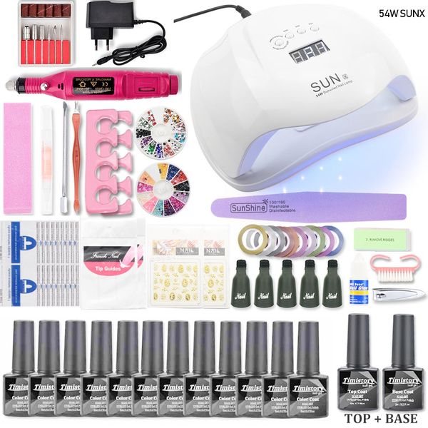 

manicure set nail gel polish set kit for manicure gel varnish nail art sets 36w uv lamp dryer tools for tools kit