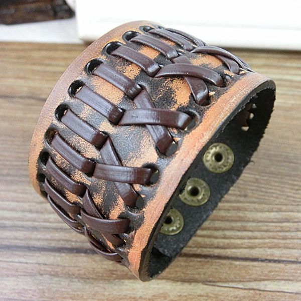 

men's wide leather selling wide pimp cross woven handbag skewered simple personality accessories, Black