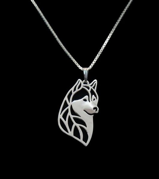 

fashion jewelry unique handmade siberian husky pendant choker necklace women dog jewelry pet lovers gift idea, Silver