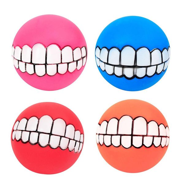 

4 colors non-toxic squeak puppy toys, funny ball sets pet interactive play for small dog, dia. 9cm