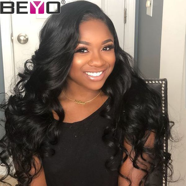 

360 фронт шнурок человеческих волос парики для черной женщины полной плотности малазийского объемной волна парик pre сорванный с ребенком во, Black;brown