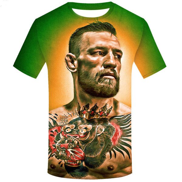 

новая мода прохладный звезда хабиб нурмагомедов футболка 3d печатный женщины / мужчины лето с коротким рукавом мужская футболка повседневная, White;black