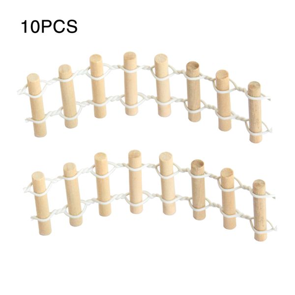 

10pcs портативный забор set прочный практические мини diy microlandschaft аксессуары дерево сада цилиндрическая украшения бонсай использован