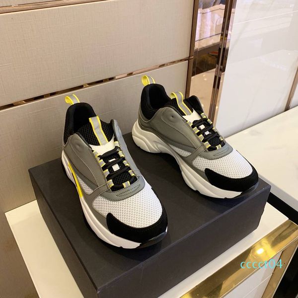 

new luminous shoes b22 men canvas and calfskin trainers running shoes fashion red bottom french with box casual shoes 38-45 4ct, Black