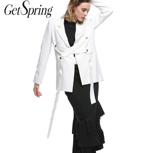 

getspring unique women white blazer jackets outwear formal jackets formal blazer office blazers suit women nw464 autumn, White;black